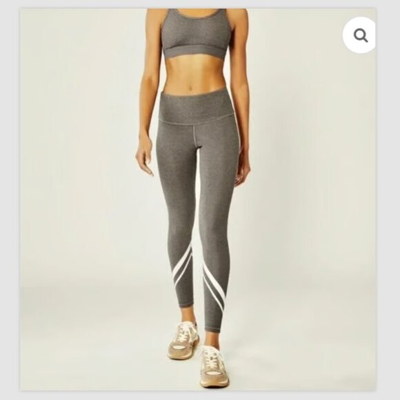 Tory Burch Sport Chevron Weightless Athletic Set Gray Leggings & Bra Size S NWT - Picture 1 of 7